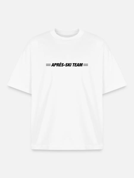 L’équipe de ski APRrès - T-shirt unisexe boxy épais biologique Stanley/Stella - blanc