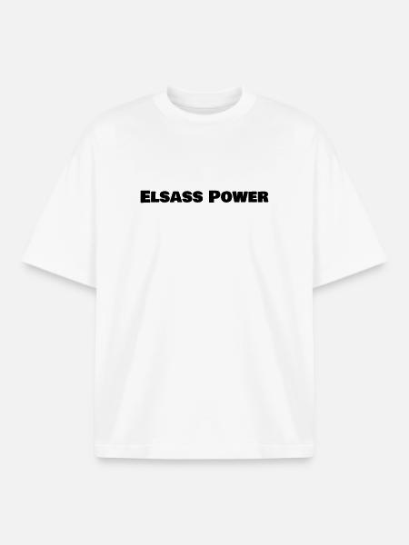 ELSASS_POWER_logo - T-shirt unisexe boxy épais biologique Stanley/Stella - blanc