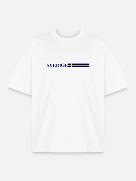 Sweden Flag Sverige - Boxy Heavyweight Unisex Organic T-Shirt by Stanley/Stella - white