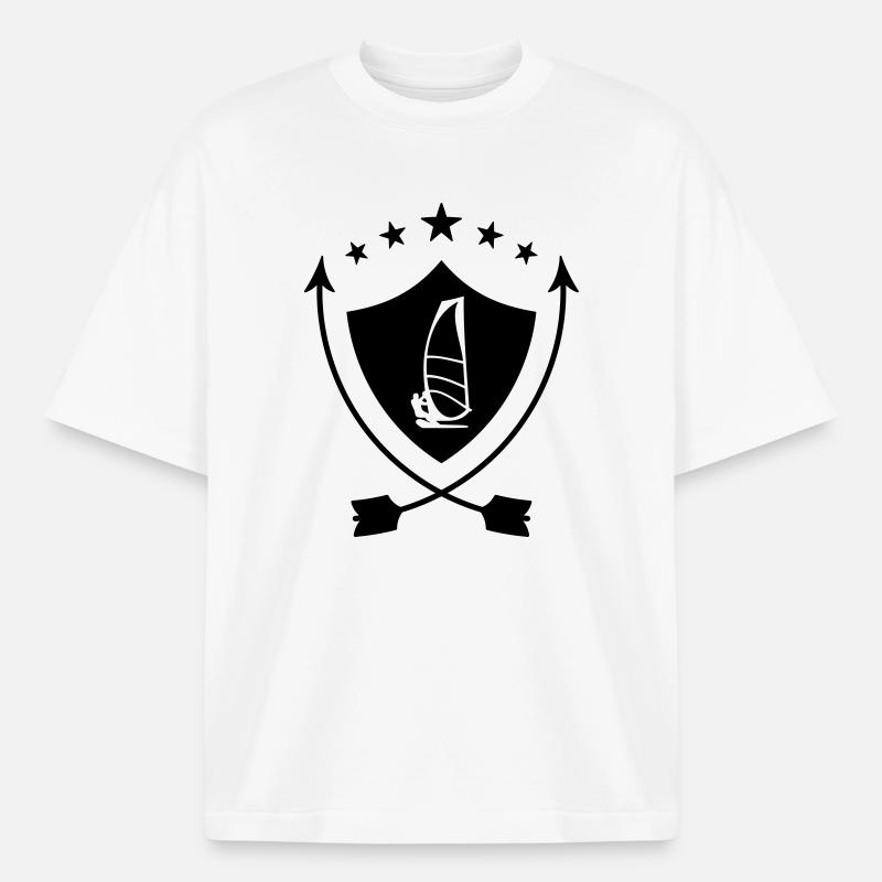 Windsurfen / Windsurfer / Windsurf / Windsurfing - Boxy Heavyweight Unisex Organic T-Shirt von Stanley/Stella - Weiß
