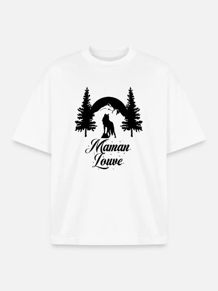 Maman Louve - T-shirt unisexe boxy épais biologique Stanley/Stella - blanc