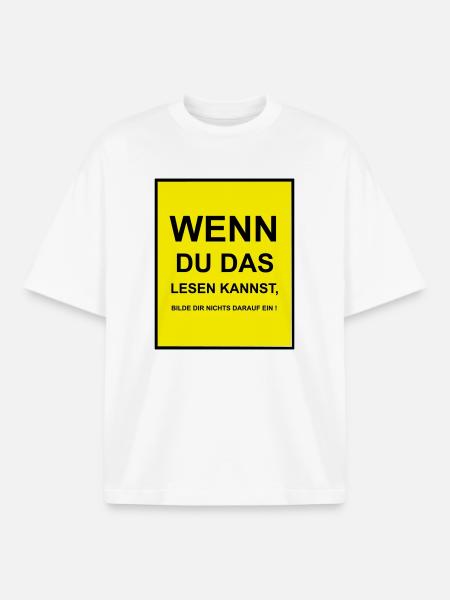 If you can read this - Boxy Heavyweight Unisex Organic T-Shirt by Stanley/Stella - white