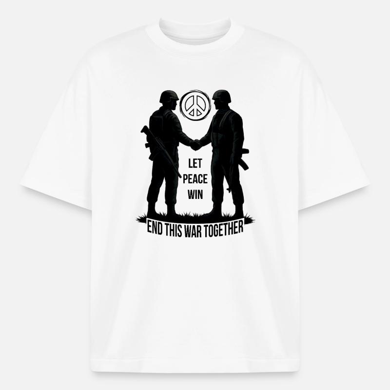 LASS DEN FRIEDEN SIEGEN - Boxy Heavyweight Unisex Organic T-Shirt von Stanley/Stella - Weiß