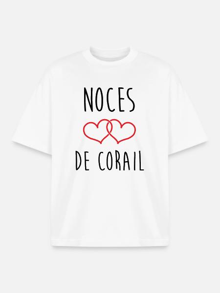 Noces de Corail 11 ans de mariage - T-shirt unisexe boxy épais biologique Stanley/Stella - blanc