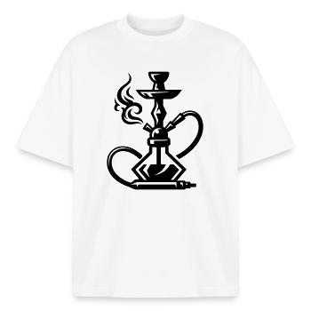 Shisha Hookah - Boxy Heavyweight Unisex Organic T-Shirt by Stanley/Stella - white - Front - AI Model Male 185 light (185cm) & AI Model Female 172 dark (172cm)