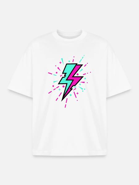 Retro Blitz bunten Stil - Boxy Heavyweight Unisex Organic T-Shirt von Stanley/Stella - Weiß