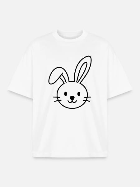 Cute bunny – Maybe the Easter bunny? - Boxy Heavyweight Unisex Organic T-Shirt by Stanley/Stella - white