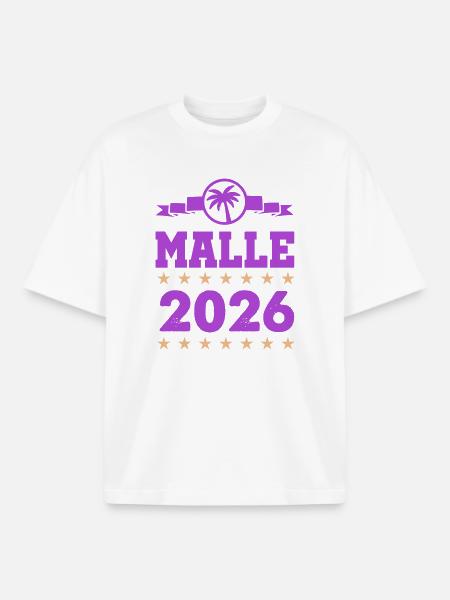 Malle 2026 Logo - Boxy Heavyweight Unisex Organic T-Shirt by Stanley/Stella - white