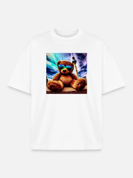 Teddy in Berlin II - Boxy Heavyweight Unisex Organic T-Shirt von Stanley/Stella - Weiß