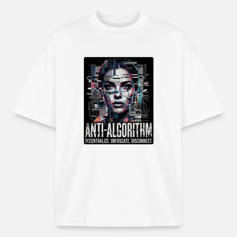 Anti Algorithm - Boxy Heavyweight Unisex Organic T-Shirt by Stanley/Stella - white