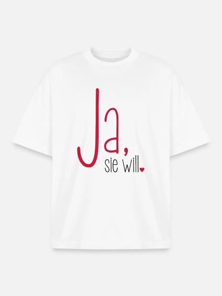 Ja sie will Junggesellin Junggesellenabschied - Boxy Heavyweight Unisex Organic T-Shirt von Stanley/Stella - Weiß