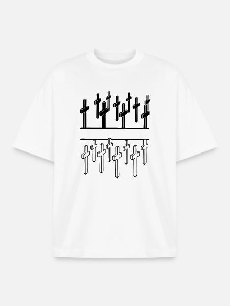 Crosses Military Cemetery - Boxy Heavyweight Unisex Organic T-Shirt by Stanley/Stella - white