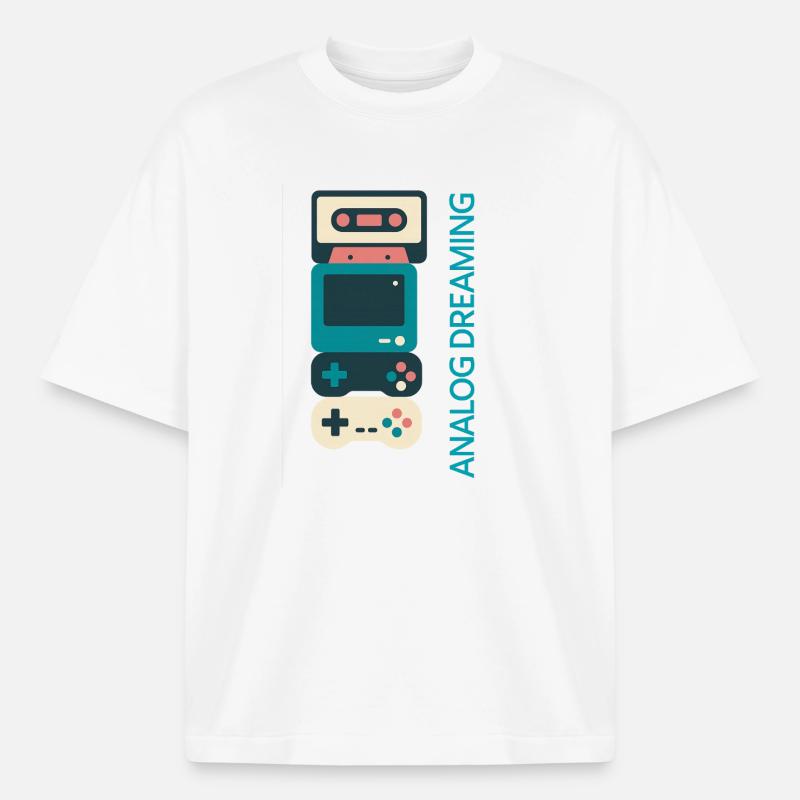 Analog Dreaming Console Stack - Boxy Heavyweight Unisex Organic T-Shirt by Stanley/Stella - white
