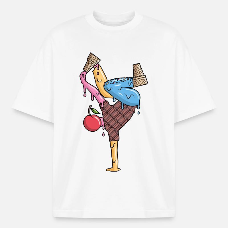 Breakdance Eiscreme Tanz Breakdancer Breakdancing - Boxy Heavyweight Unisex Organic T-Shirt von Stanley/Stella - Weiß