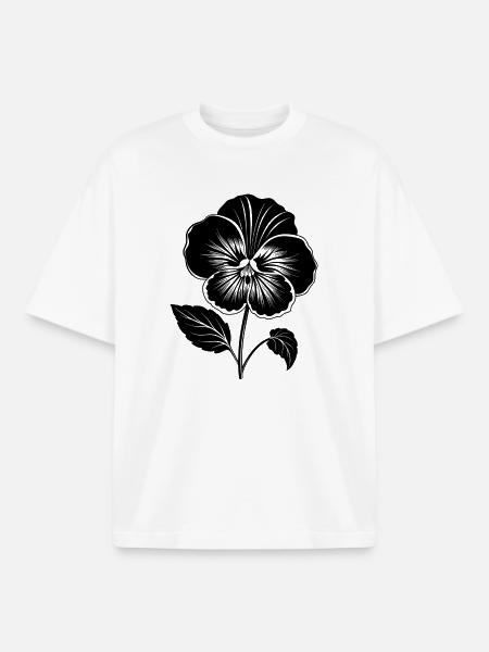 Pansy Flower - Boxy Heavyweight Unisex Organic T-Shirt by Stanley/Stella - white