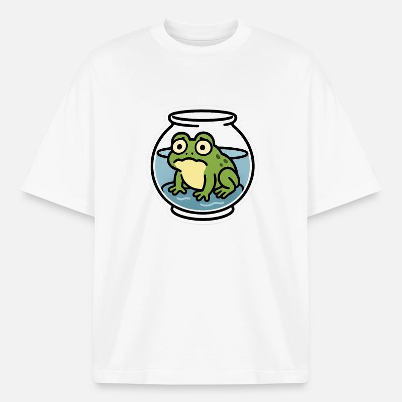 Frog in a Bowl - Boxy Heavyweight Unisex Organic T-Shirt by Stanley/Stella - white
