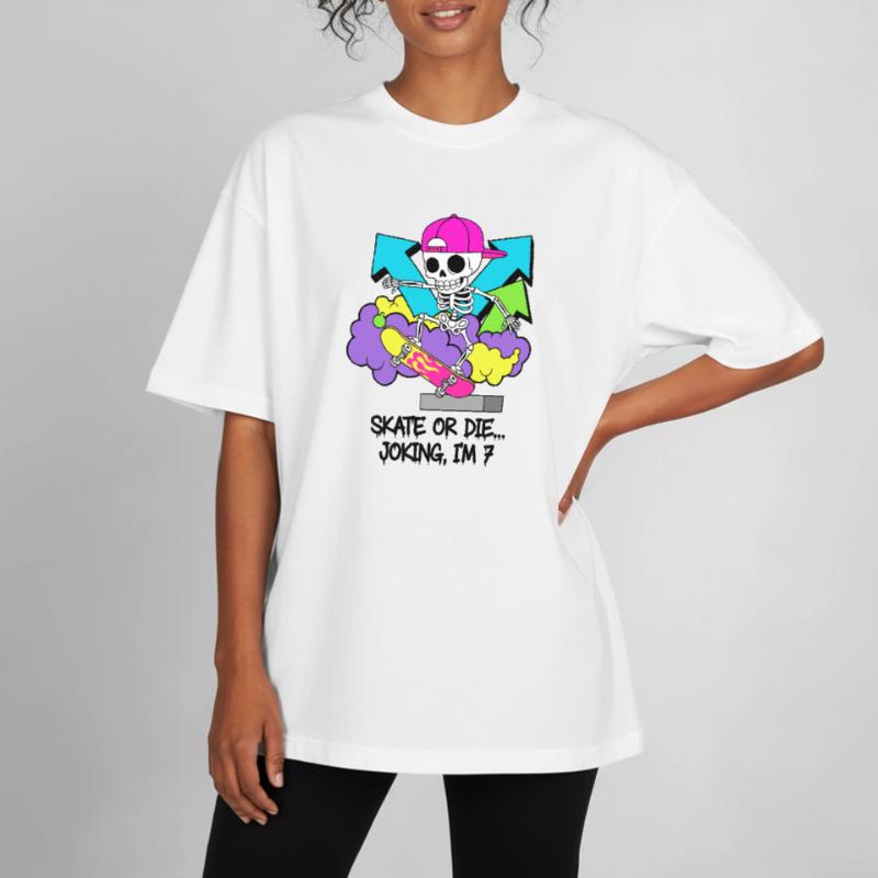 Skate oder stirb, scherzhaft, ich bin 7. Boxy Heavyweight Unisex Organic T-Shirt von Stanley/Stella