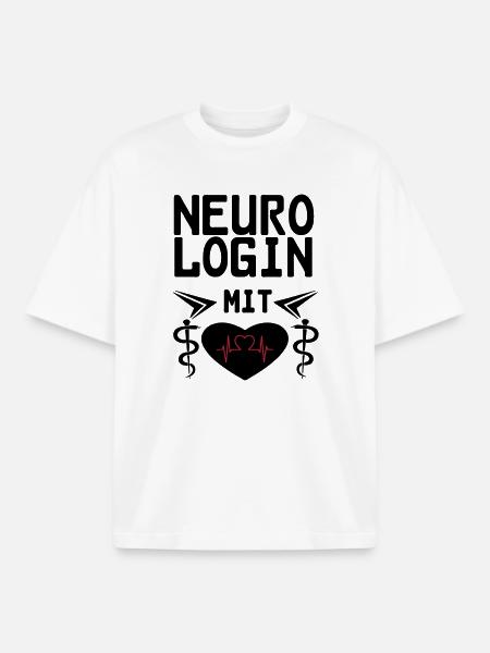 Neurologin mit Herz Geschenk - Boxy Heavyweight Unisex Organic T-Shirt von Stanley/Stella - Weiß