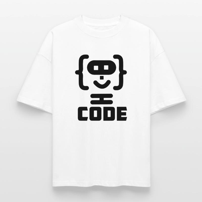 Hacker-Programmierer-Code-Logo mit Text CODE Boxy Heavyweight Unisex Organic T-Shirt von Stanley/Stella