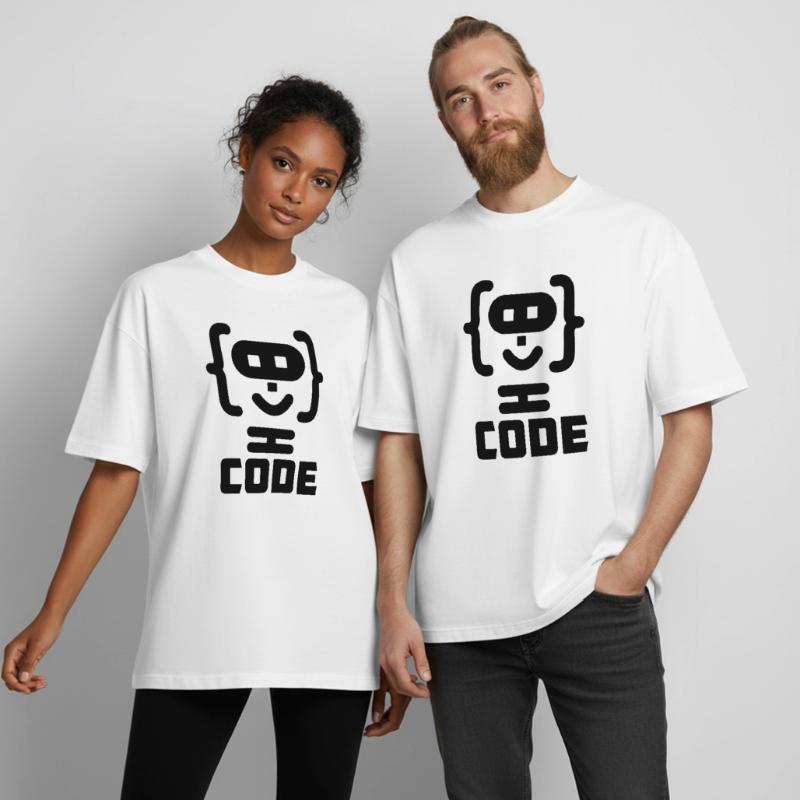 Hacker-Programmierer-Code-Logo mit Text CODE Boxy Heavyweight Unisex Organic T-Shirt von Stanley/Stella