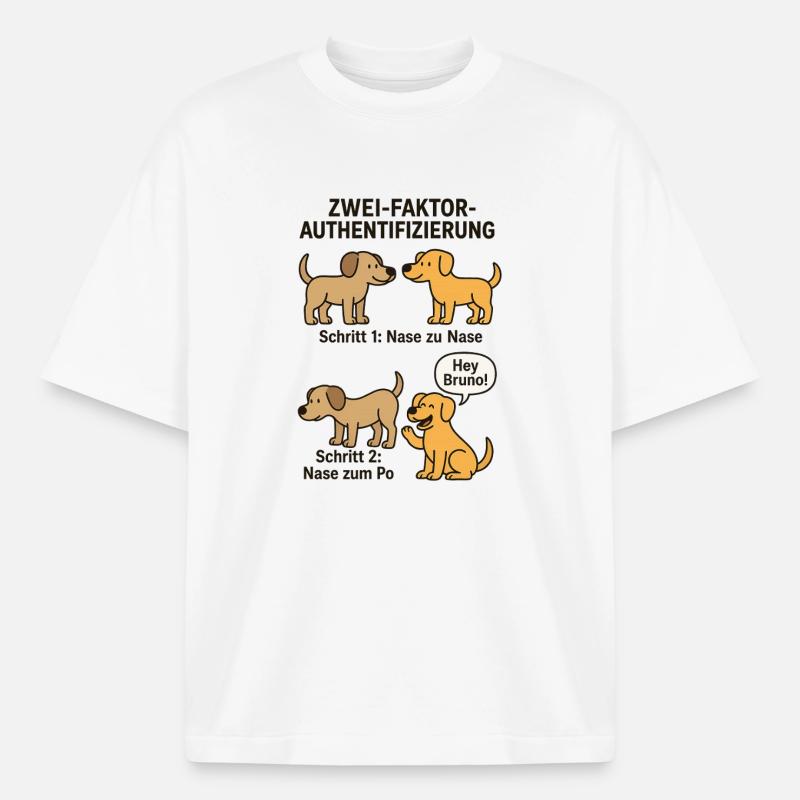 Dog Detection Two-Factor Authentication - Heavyweight Boxy Unisex T-Shirt by Stanley/Stella - white