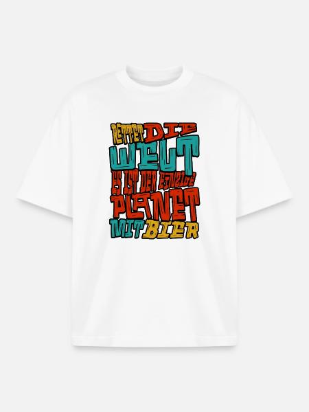 Rettet_die_welt - T-shirt unisexe boxy épais biologique Stanley/Stella - blanc