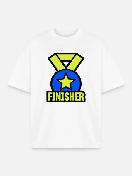 Stolzer Finisher Medaille Stern - Boxy Heavyweight Unisex Organic T-Shirt von Stanley/Stella - Weiß