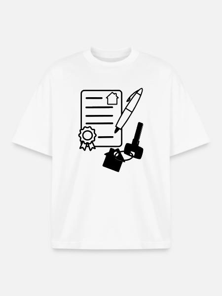 House contract sign rent purchase - Boxy Heavyweight Unisex Organic T-Shirt by Stanley/Stella - white