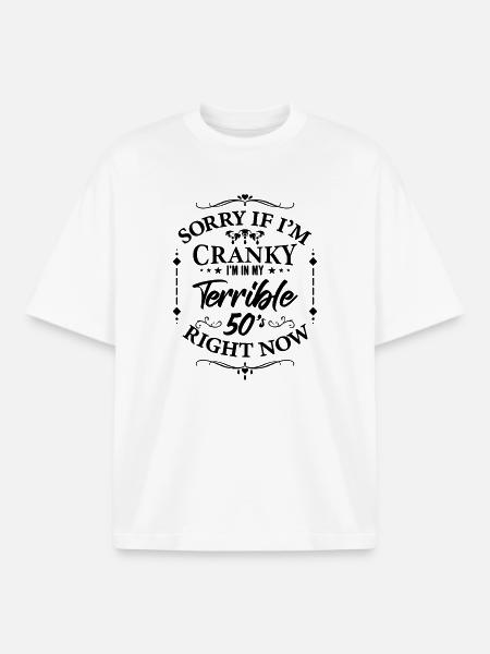 Terrible 50s - humor about menopause - Boxy Heavyweight Unisex Organic T-Shirt by Stanley/Stella - white