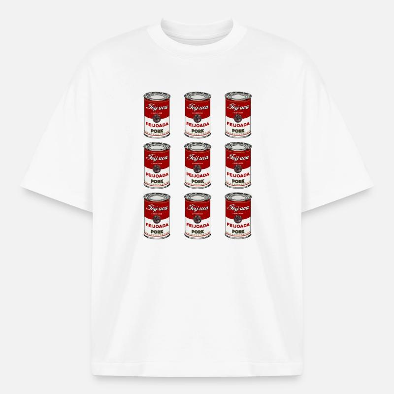 Feijoada Pork Can Pattern - Heavyweight Boxy Unisex T-Shirt by Stanley/Stella - white