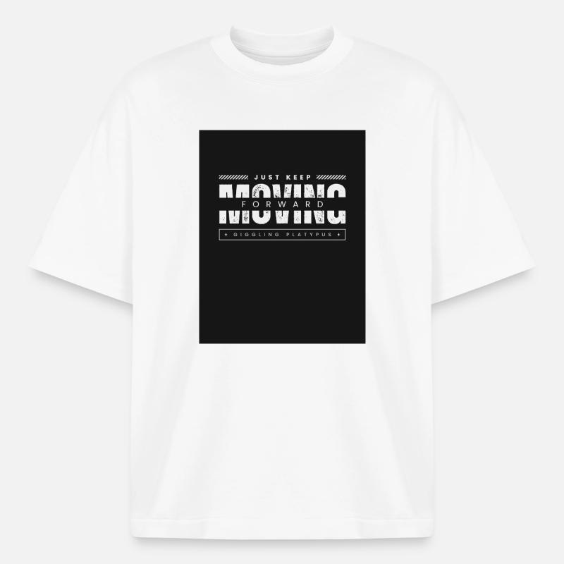 Continue simplement d’avancer, ornithorynque - T-shirt unisexe boxy épais biologique Stanley/Stella - blanc