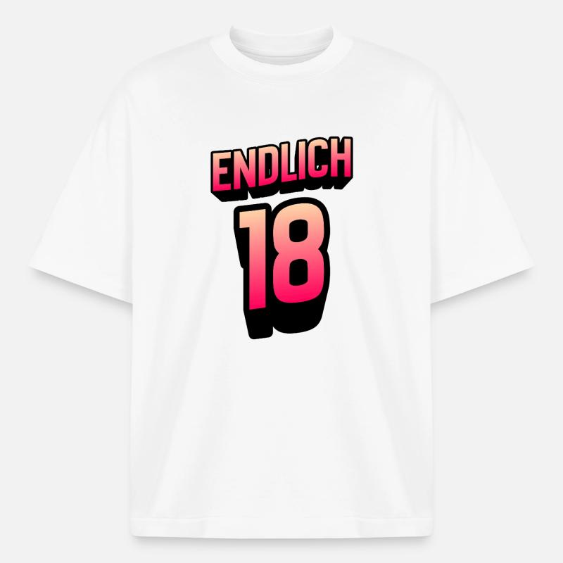 Endlich 18 Gradient Neon - Boxy Heavyweight Unisex Organic T-Shirt von Stanley/Stella - Weiß