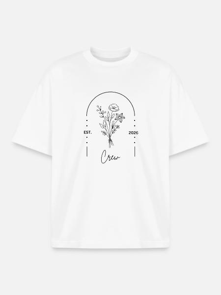 Bachelor Party 2026 Crew Print - Boxy Heavyweight Unisex Organic T-Shirt by Stanley/Stella - white