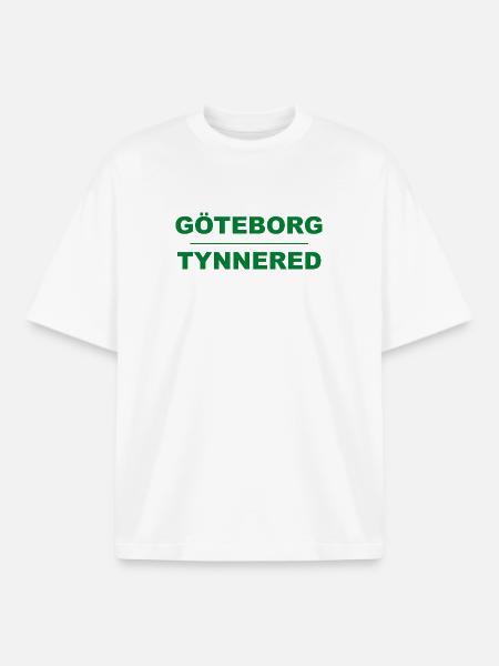 Göteborg Tynnered – Design vert-noir - T-shirt unisexe boxy épais biologique Stanley/Stella - blanc