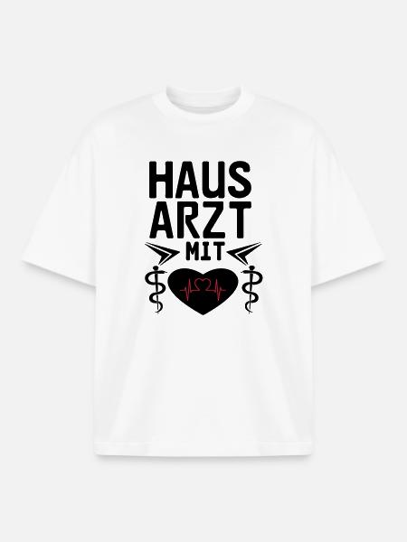 Hausarzt mit Herz Geschenk - Boxy Heavyweight Unisex Organic T-Shirt von Stanley/Stella - Weiß