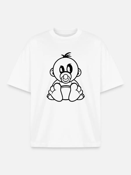 baby kleiner junge schnuller - Boxy Heavyweight Unisex Organic T-Shirt by Stanley/Stella - white