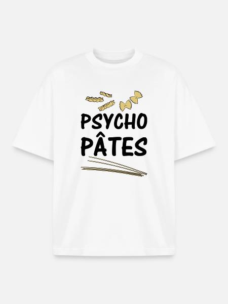 Psycho Pâtes - T-shirt unisexe boxy épais biologique Stanley/Stella - blanc