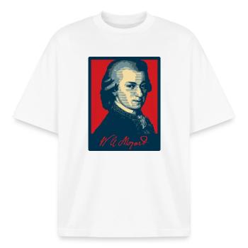 Wolfgang Amadeus Mozart - T-shirt unisexe boxy épais biologique Stanley/Stella - blanc - Devant - AI Model Male 185 light (185cm) & AI Model Female 172 dark (172cm)