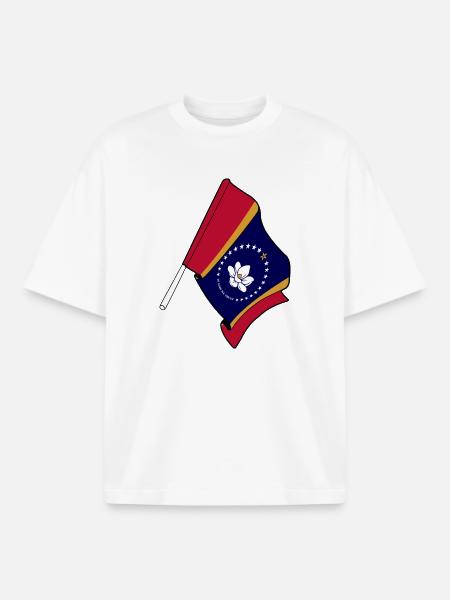Flag of Mississippi - Boxy Heavyweight Unisex Organic T-Shirt by Stanley/Stella - white