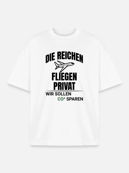 Abstract CO2 Climate Protection Design - Boxy Heavyweight Unisex Organic T-Shirt by Stanley/Stella - white