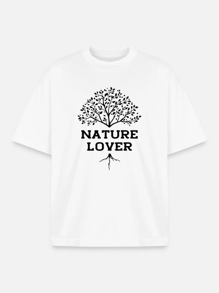 Nature Lover Gift Tree Nature Hiking - Boxy Heavyweight Unisex Organic T-Shirt by Stanley/Stella - white