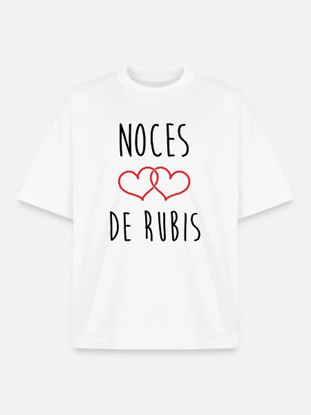 Rubinhochzeit – 35 Jahre Ehe - Boxy Heavyweight Unisex Organic T-Shirt von Stanley/Stella - Weiß