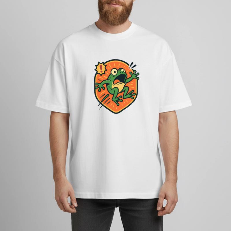 Panic Frog badge Heavyweight Boxy Unisex T-Shirt by Stanley/Stella