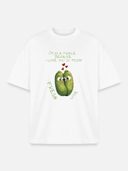 Gurken verliebt – frische Liebe - Boxy Heavyweight Unisex Organic T-Shirt von Stanley/Stella - Weiß