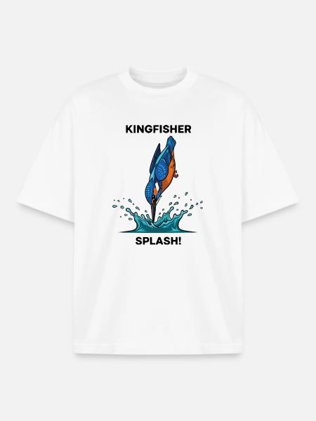 Kingfisher Splash Kingfisher River - Boxy Heavyweight Unisex Organic T-Shirt by Stanley/Stella - white