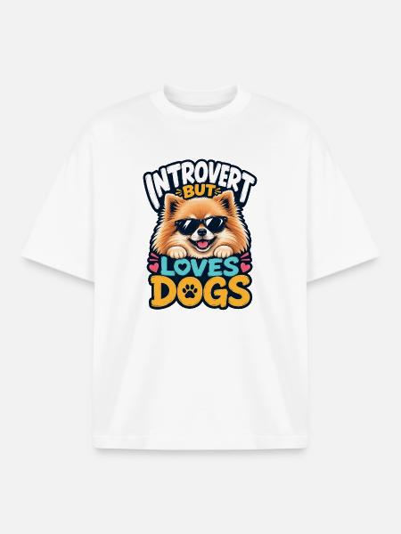 Pomeranian - Boxy Heavyweight Unisex Organic T-Shirt by Stanley/Stella - white