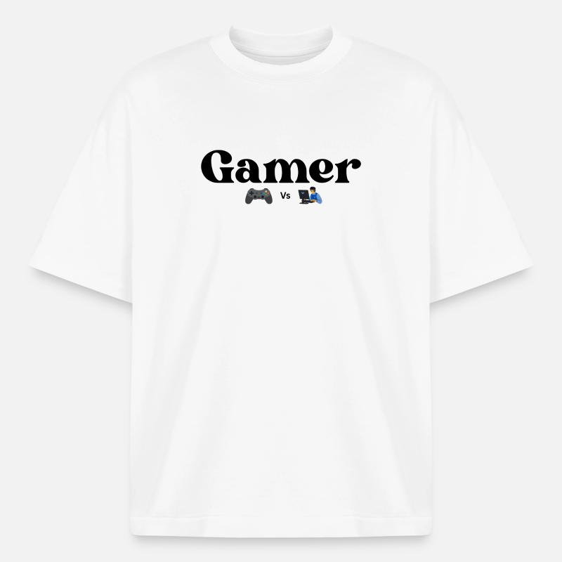 Controller VS PC - Boxy Heavyweight Unisex Organic T-Shirt by Stanley/Stella - white