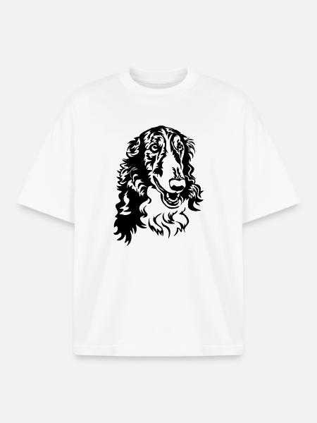 Barsoi Head - Boxy Heavyweight Unisex Organic T-Shirt by Stanley/Stella - white