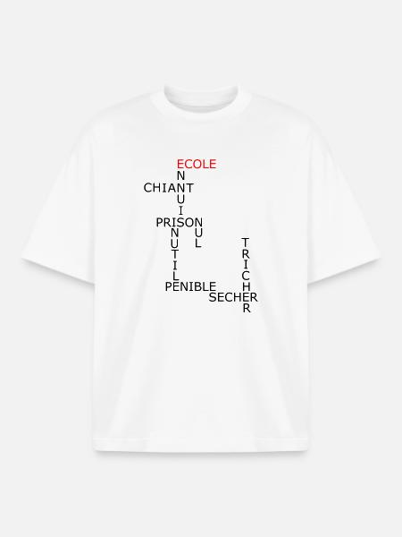 Mots fléchés - T-shirt unisexe boxy épais biologique Stanley/Stella - blanc