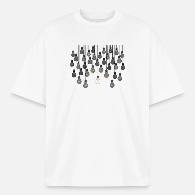 Graues Glühbirnen-Array mit einzigartiger Helligkeit - Boxy Heavyweight Unisex Organic T-Shirt von Stanley/Stella - Weiß